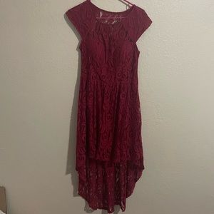City Triangle Red High Low Lace Dress - Size 9